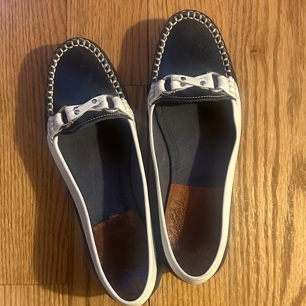 Women's Black and White Loafers